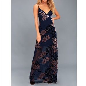 Lulus Midnight Love Floral Maxi